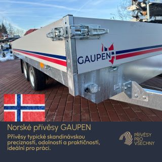 🛻 Novinka v naší nabídce: Přívěsy od norského výrobce GAUPEN! Hledáte kvalitu, spolehlivost a špičkový design?...